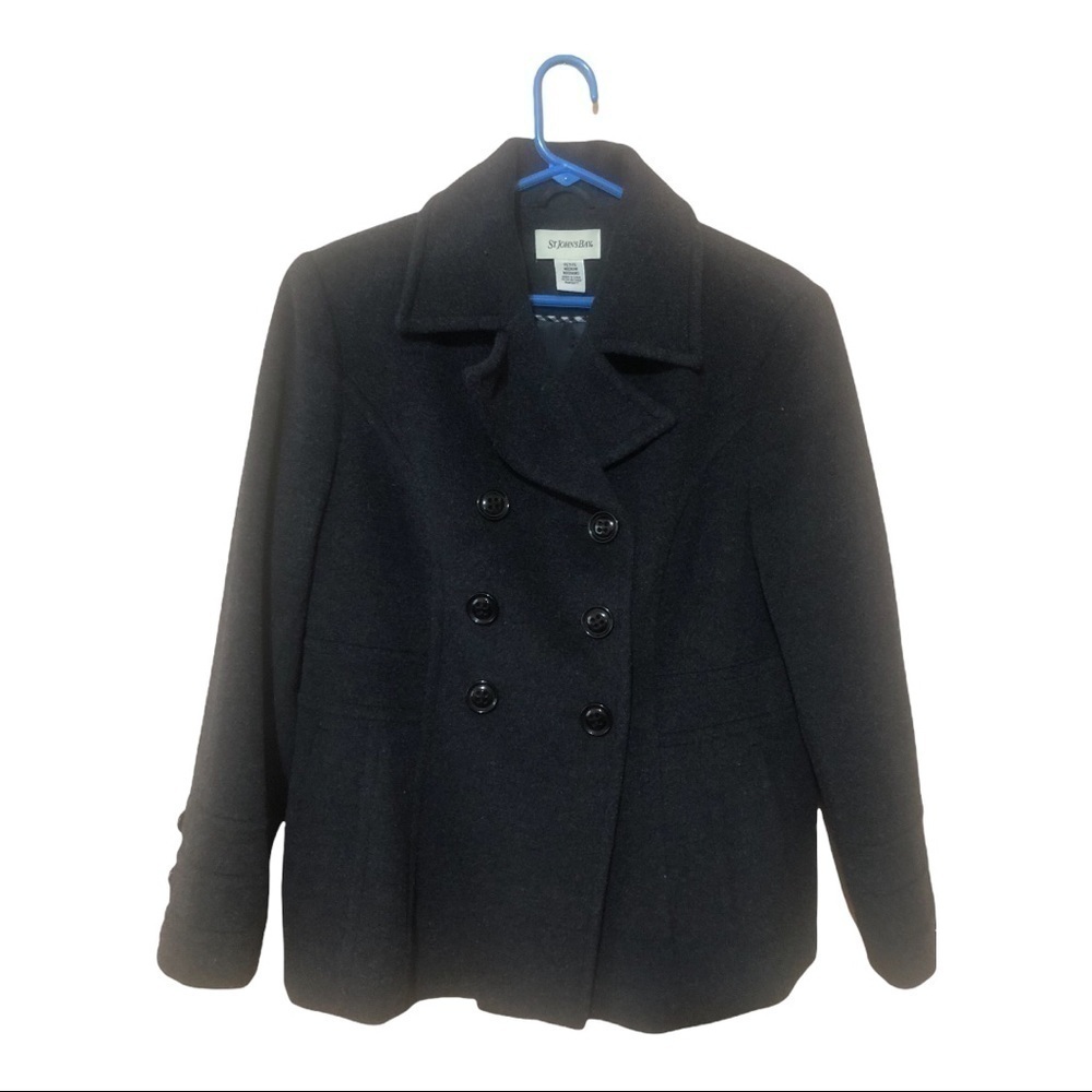Gray women’s Wool Blend Winter Short Coat Size M Petite